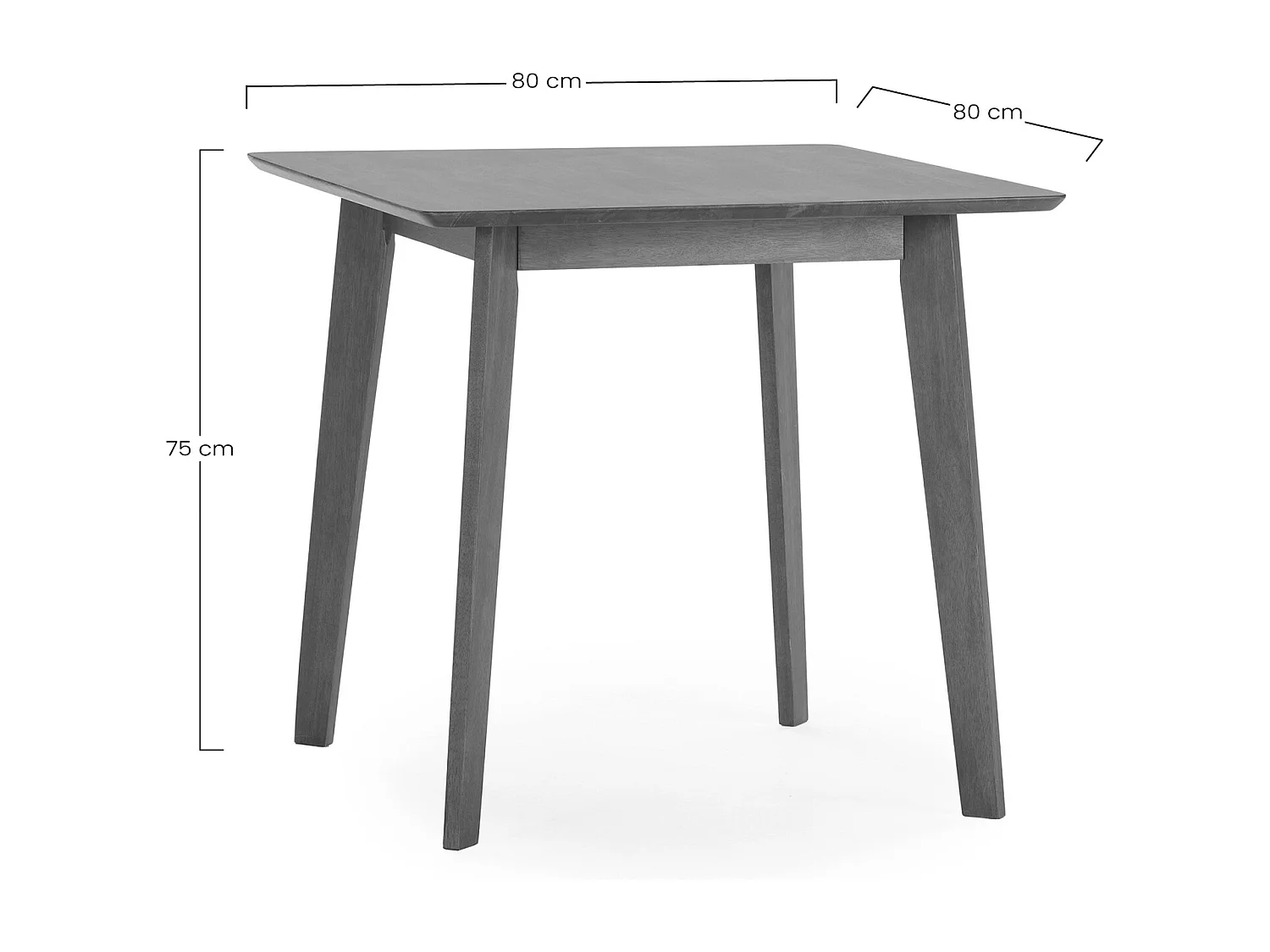 Packung mit Esstisch 80x80 cm und 4 Stühlen Brisa Walnussfarbe