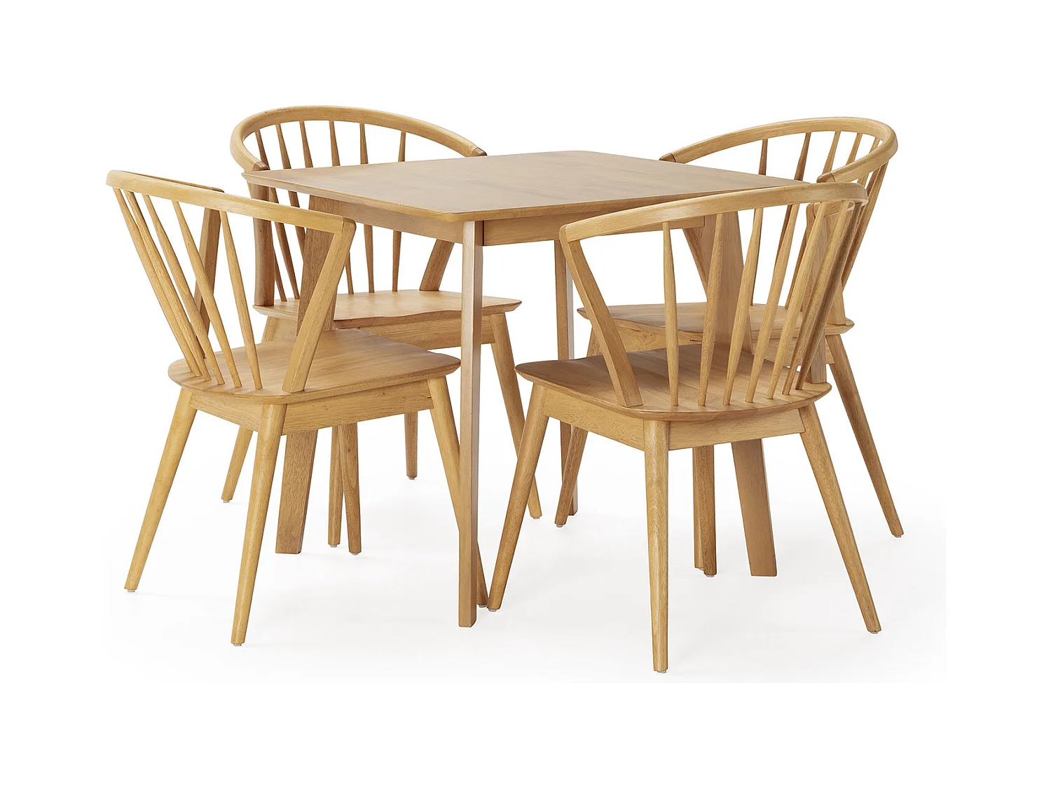 Set tavolo 80x80 cm e 4 sedie da pranzo Mura Rovere