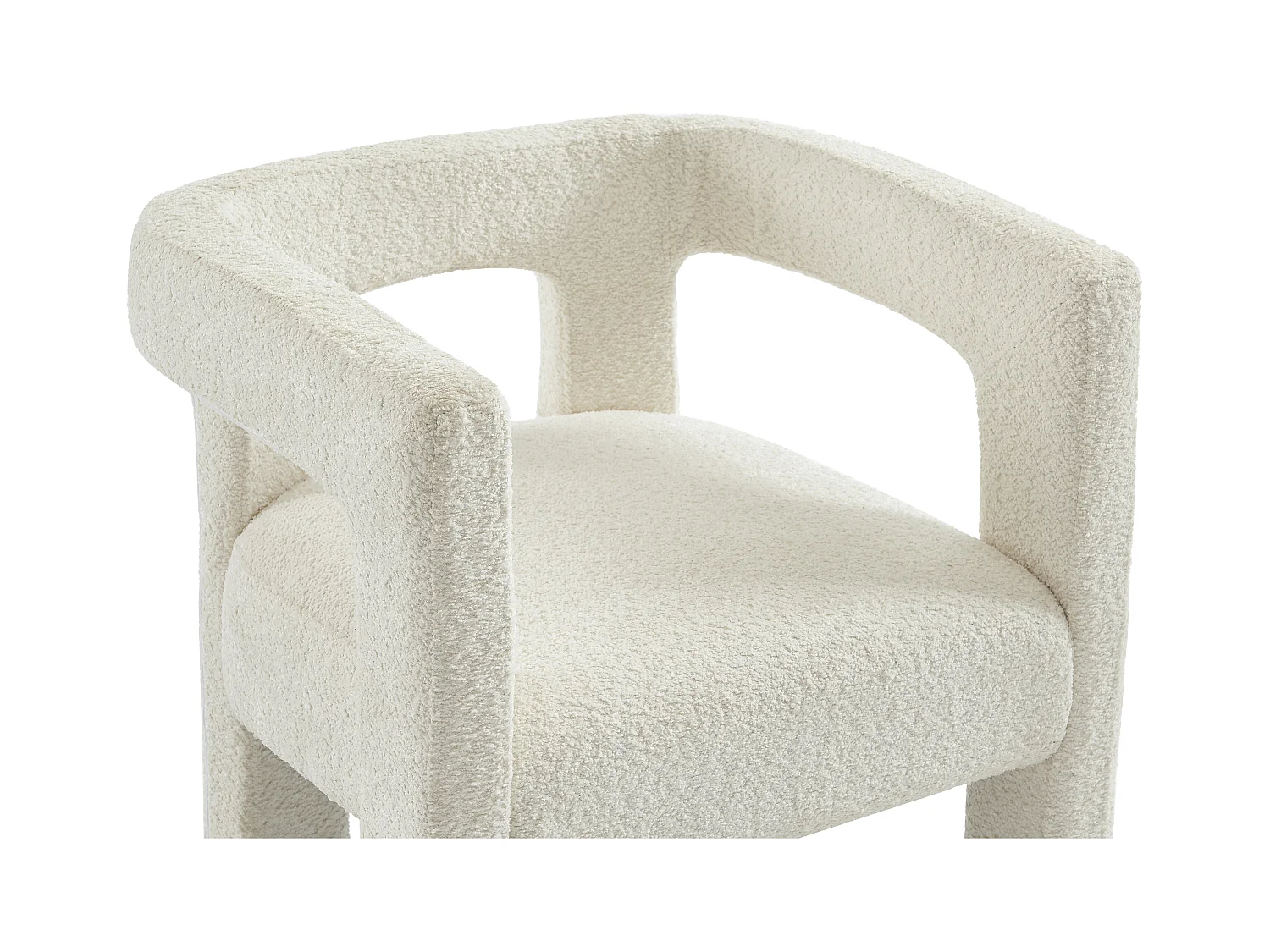 Conjunto de 2 cadeiras com apoios de braço em tecido bouclé e metal branco - SOFANA de Pascal MORABITO