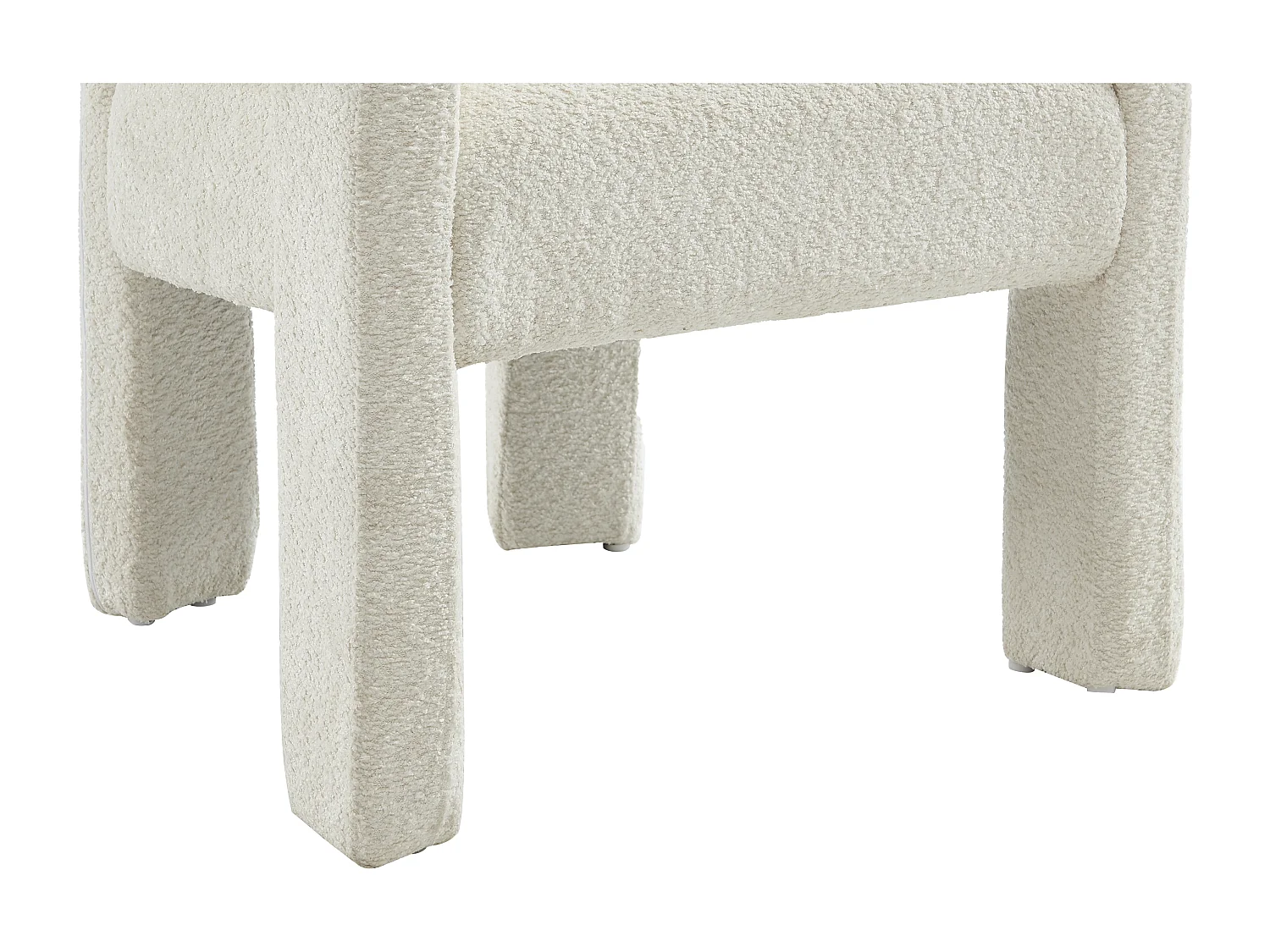 Lot de 2 chaises avec accoudoirs en tissu bouclette et métal - Blanc - SOFANA de Pascal MORABITO