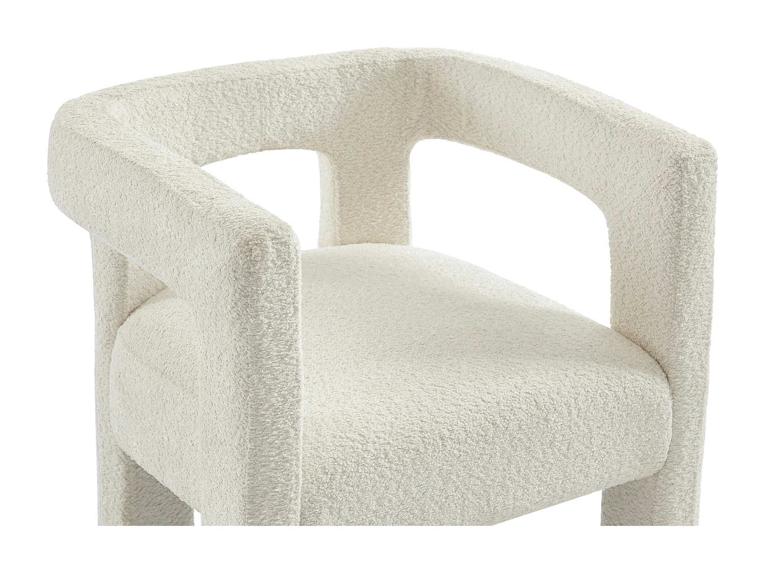 Lot de 2 chaises avec accoudoirs en tissu bouclette et métal - Blanc - SOFANA de Pascal MORABITO