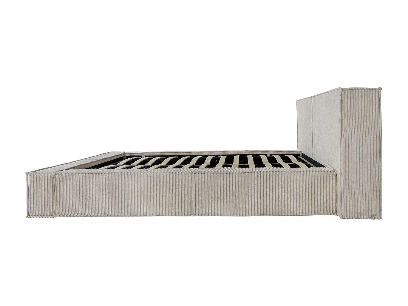 Gestoffeerd Bed met Opbergruimte "Courchevel" en Hoofdbord - 180 x 200 cm - Beige