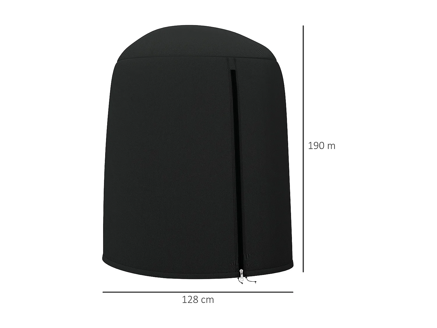 Housse de protection fauteuil suspendu de jardin - imperméable, zip - Ø 128 x 190H cm - noir