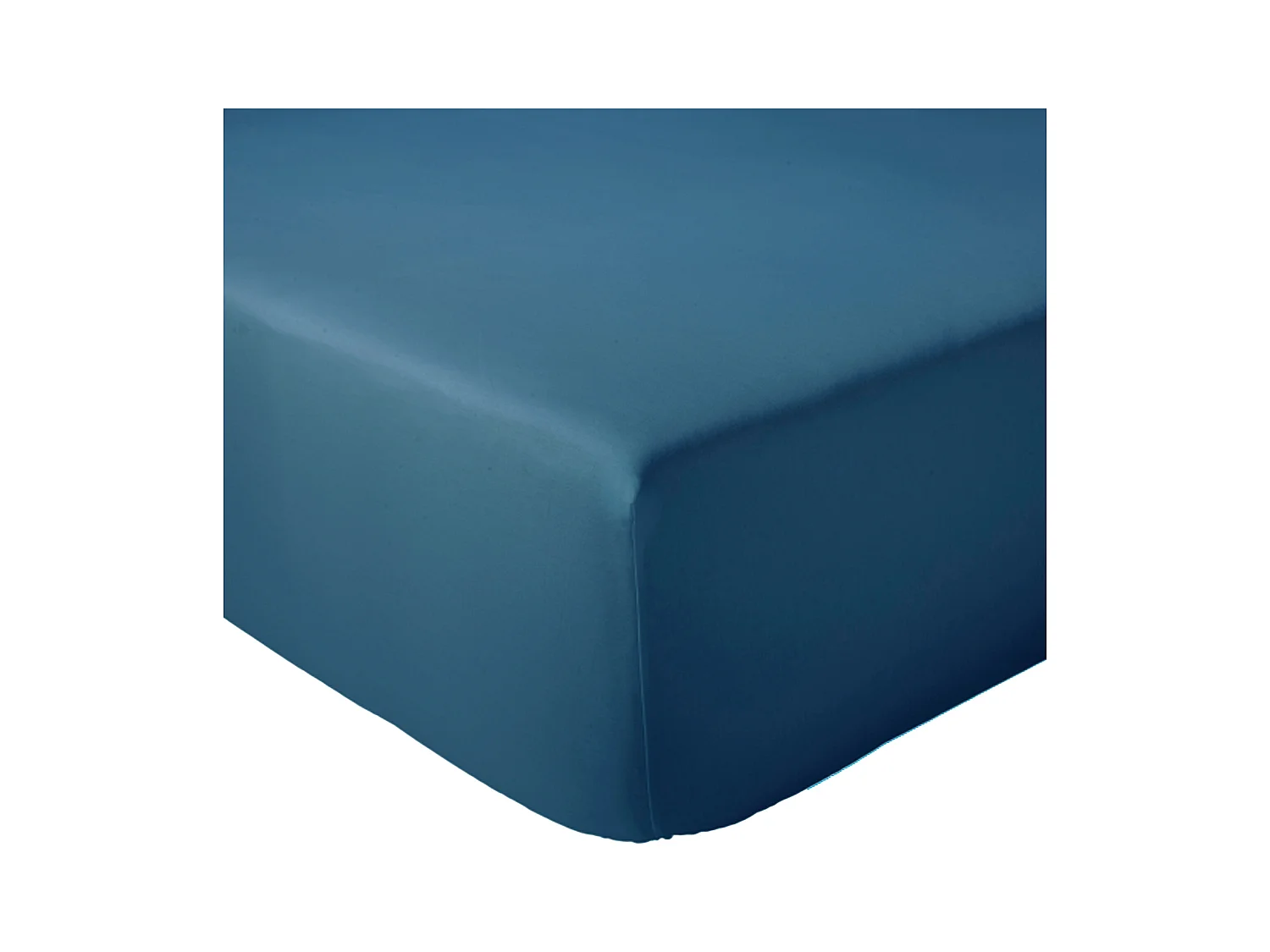 Drap housse 160x200 cm bonnet 30 cm percale de coton PASSION PERCALE bleu Cobalt