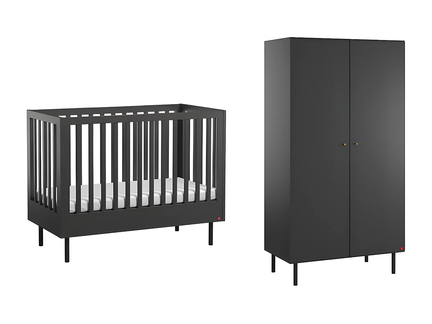 Lit bébé et Armoire Cute Noir