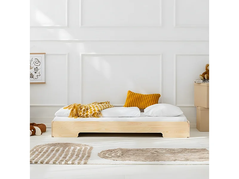 90x190 vloerbed inclusief lattenbodem Léna Bois