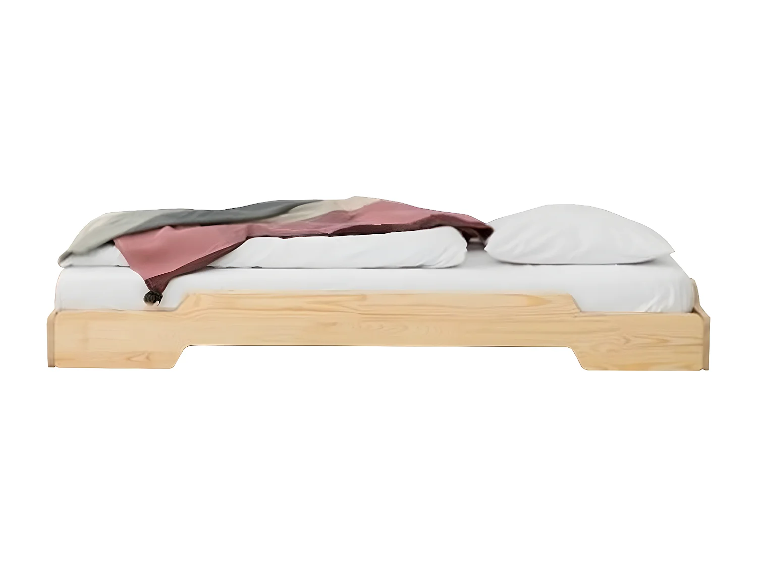 Cama al ras del suelo 90x190 con somier Lola Madera