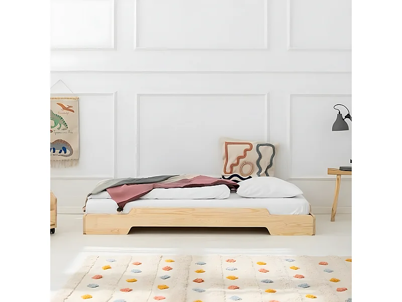 90x190 vloerbed inclusief lattenbodem Lola Bois