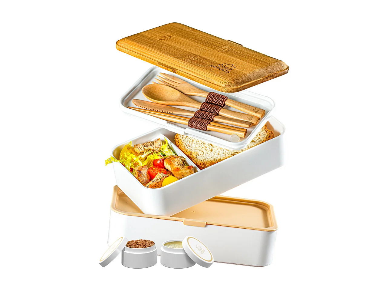 Bento Original  1,2 l blanc et bambou