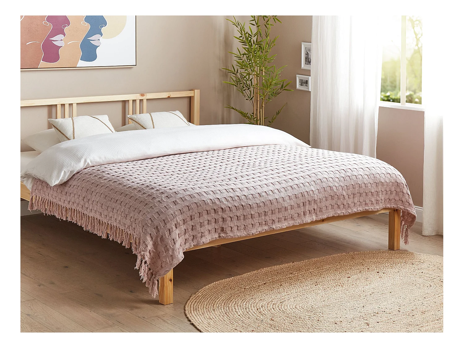 Sprei BERE Katoen 150 x 200 cm Pastelroze