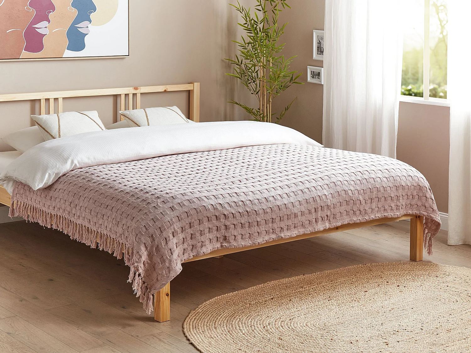 Sprei BERE Katoen 150 x 200 cm Pastelroze