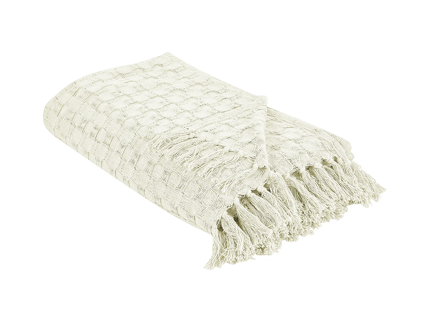 Couvre-lits BERE Coton 200 x 220 cm Blanc cassé
