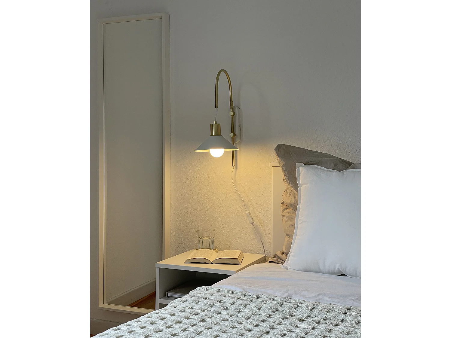 Couvre-lits BERE Coton 220 x 240 cm Blanc cassé