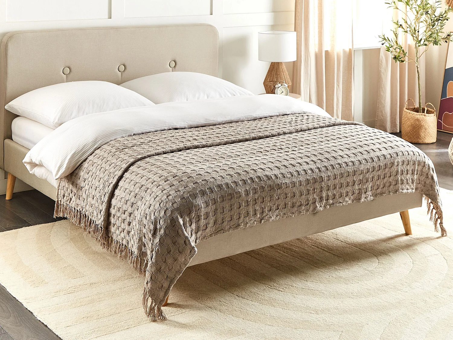 Sprei BERE Katoen 200 x 220 cm Taupe