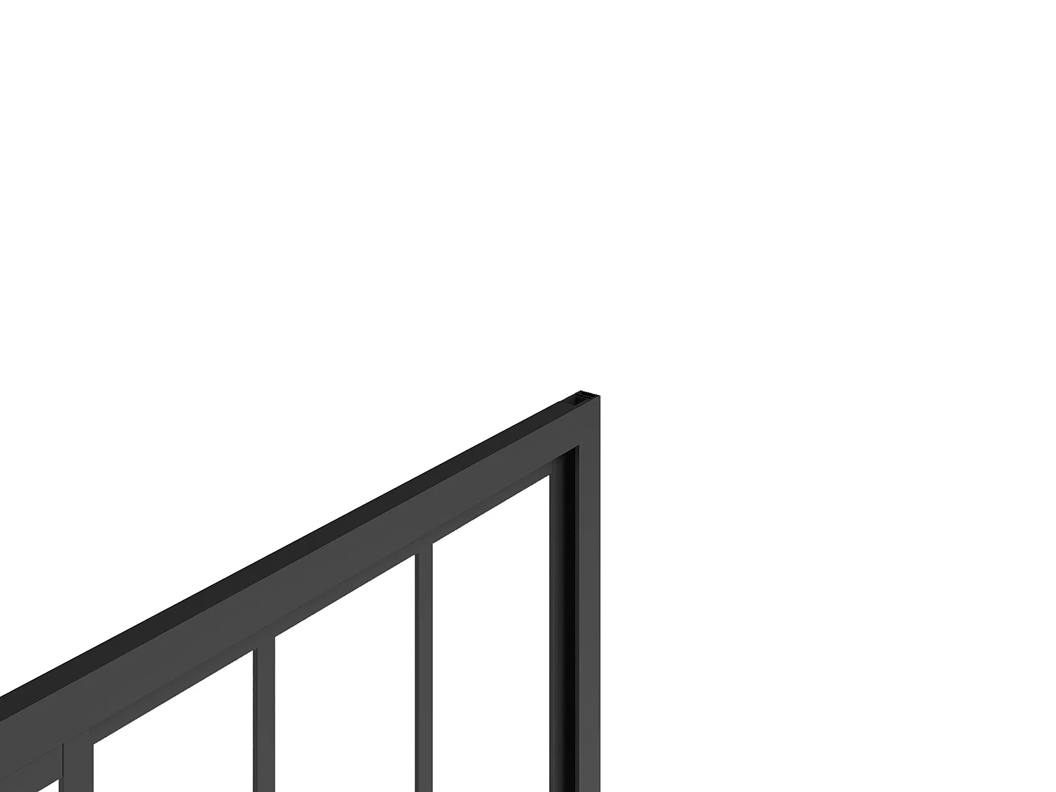 Schuifdouchedeur mat zwart met werkplaatsstijl - 140 x 195 cm - URBANIK