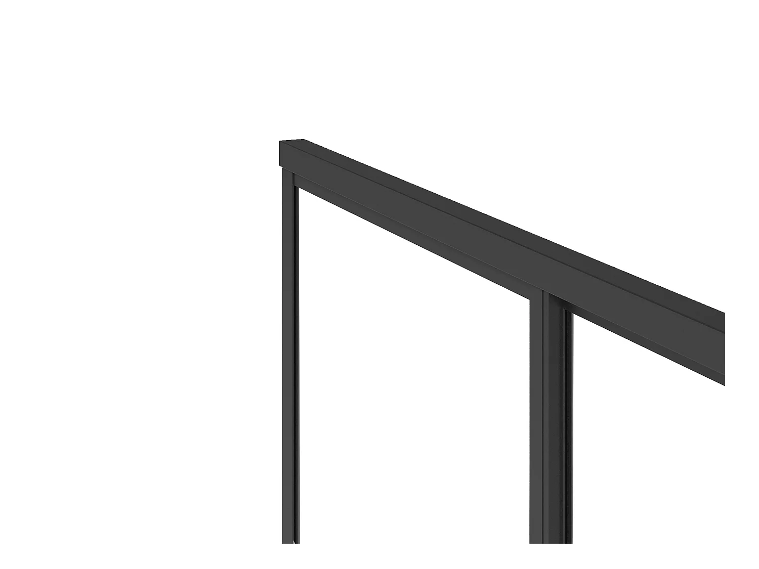 Puerta de ducha corredera negro mate estilo industrial - 140 x 195 cm - TORONI