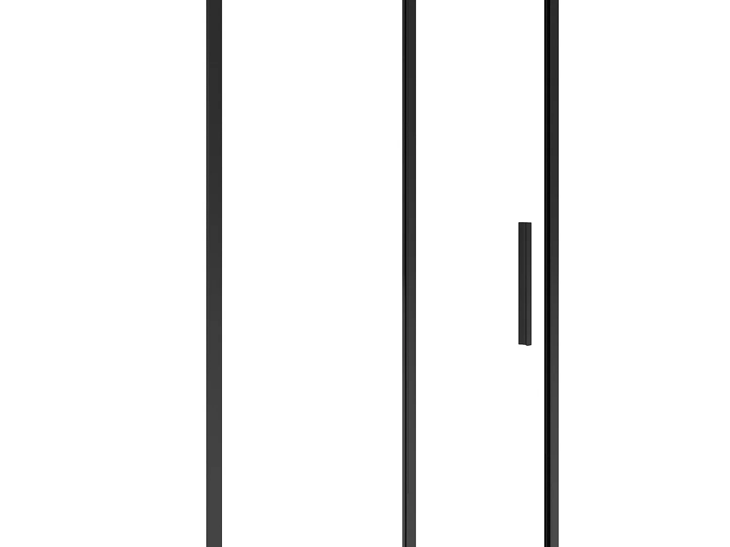 Puerta de ducha corredera negro mate estilo industrial - 140 x 195 cm - TORONI