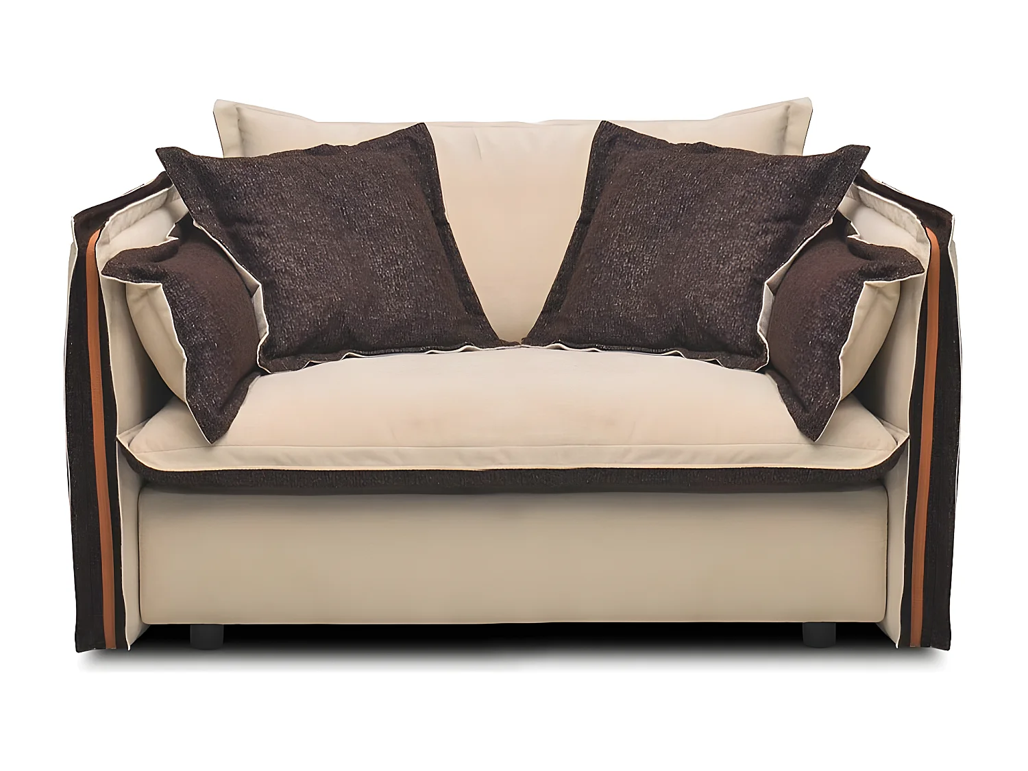 Fauteuil en tissu BURDY - Beige/Marron