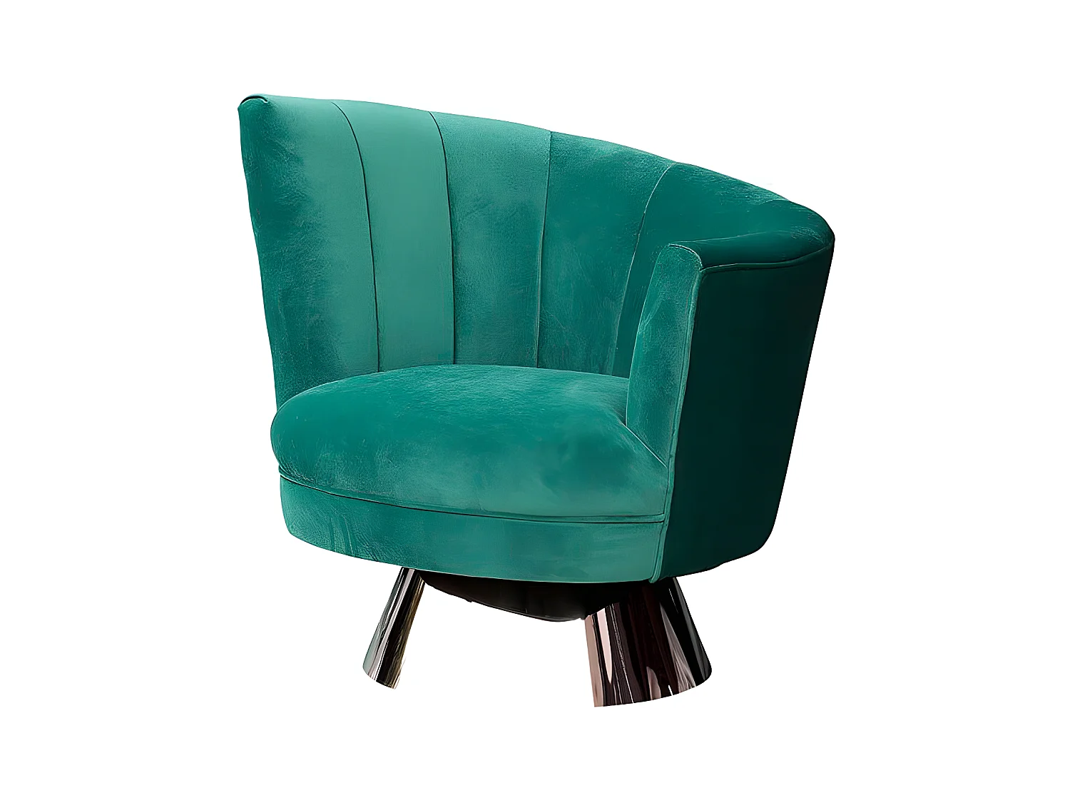 Fauteuil pivotant en velours côté droit MIRO - Vert