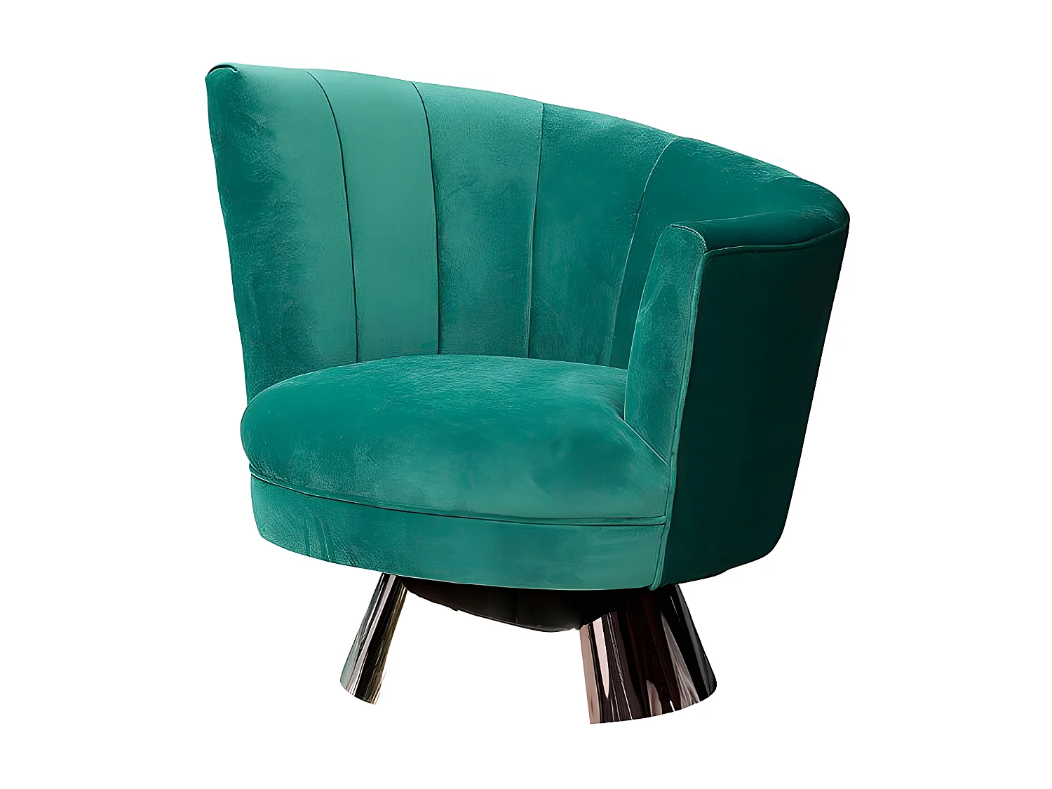 Fauteuil pivotant en velours côté droit MIRO - Vert