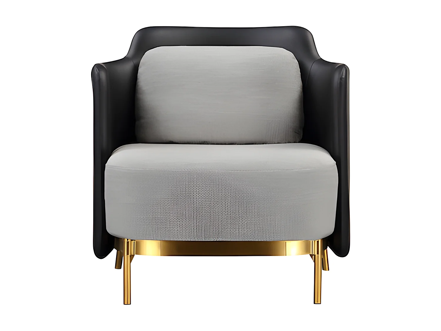 Fauteuil en tissu et simili cuir ARIA - Gris et Noir