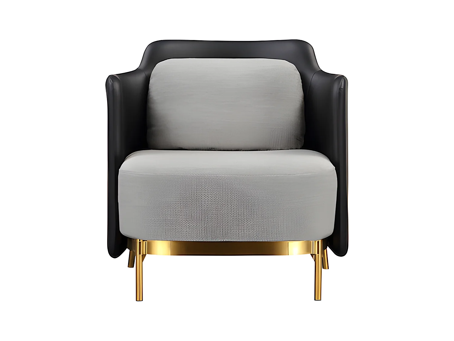 Fauteuil en tissu et simili cuir ARIA - Gris et Noir