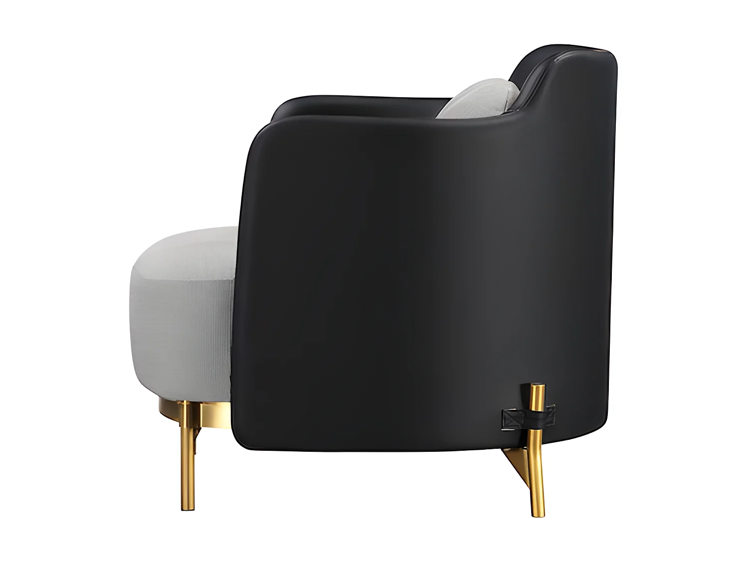 Fauteuil en tissu et simili cuir ARIA - Gris et Noir