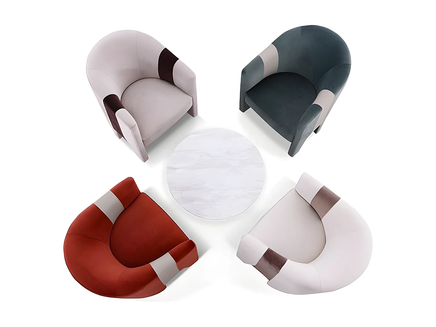 Fauteuil en velours TARA - Beige