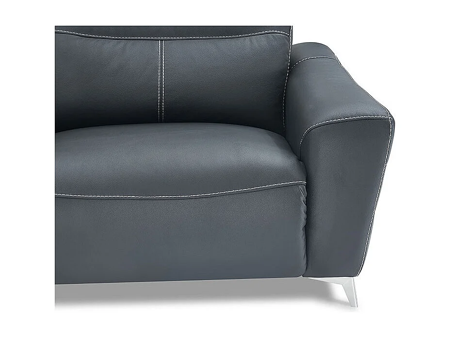 Fauteuil relaxation électrique 1 place en cuir SLOAN - Noir