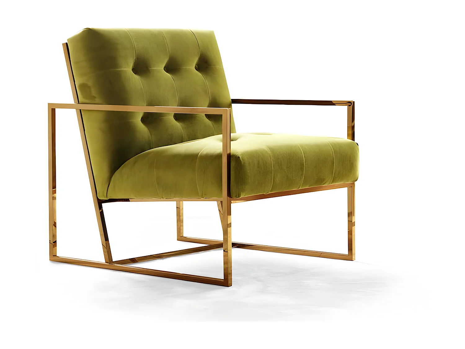 Fauteuil en velours ALAMA - Vert