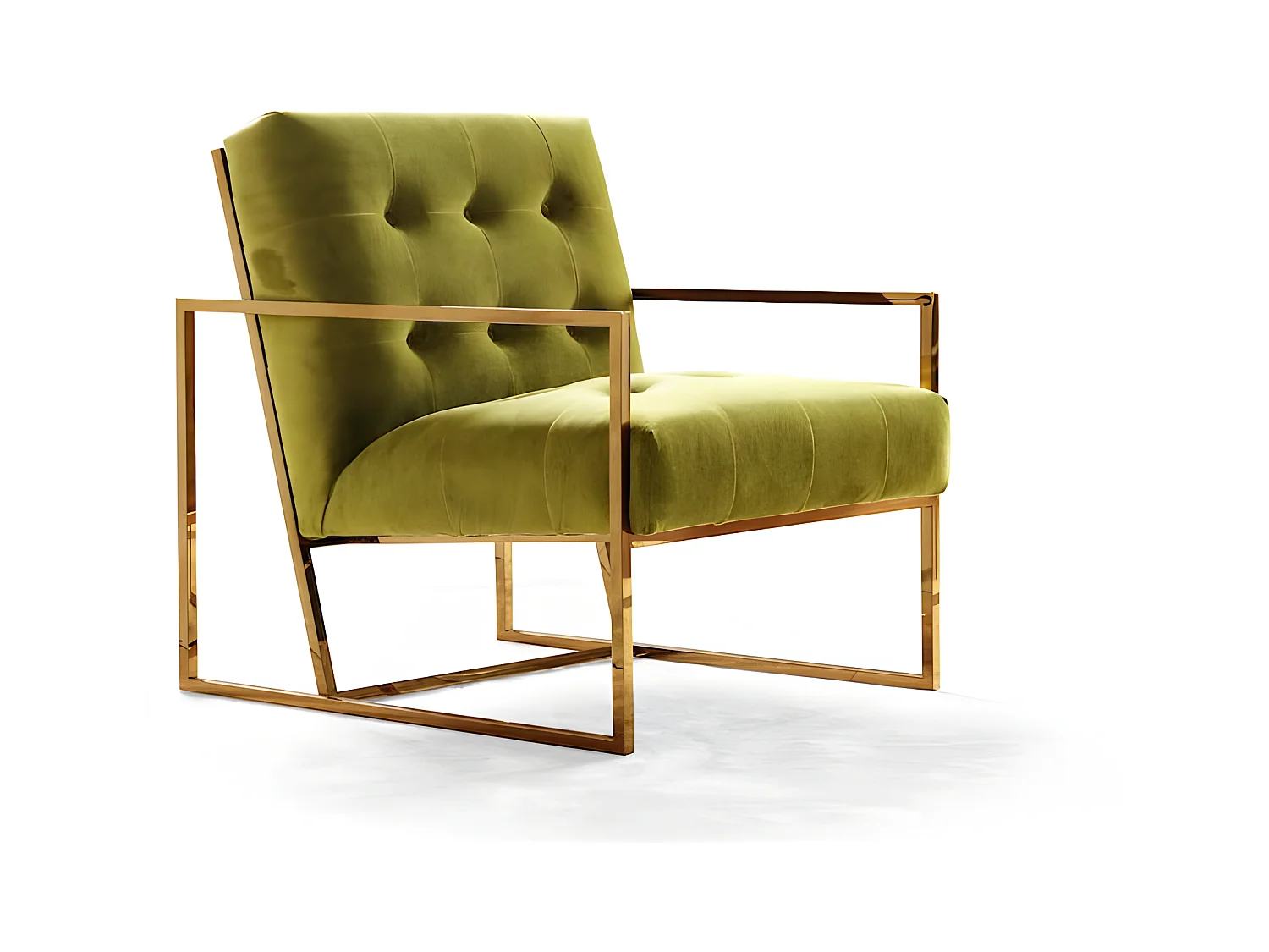 Fauteuil en velours ALAMA - Vert