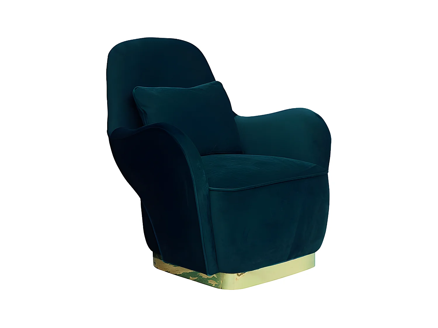 Fauteuil en velours MALINA - Bleu/Vert