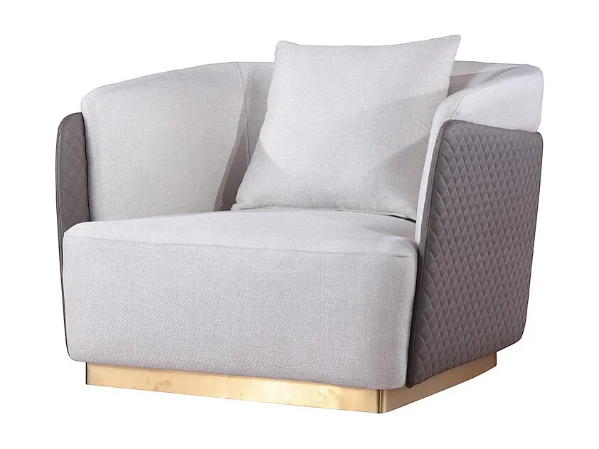 Fauteuil en tissu SARAYA - Gris clair et Gris foncé