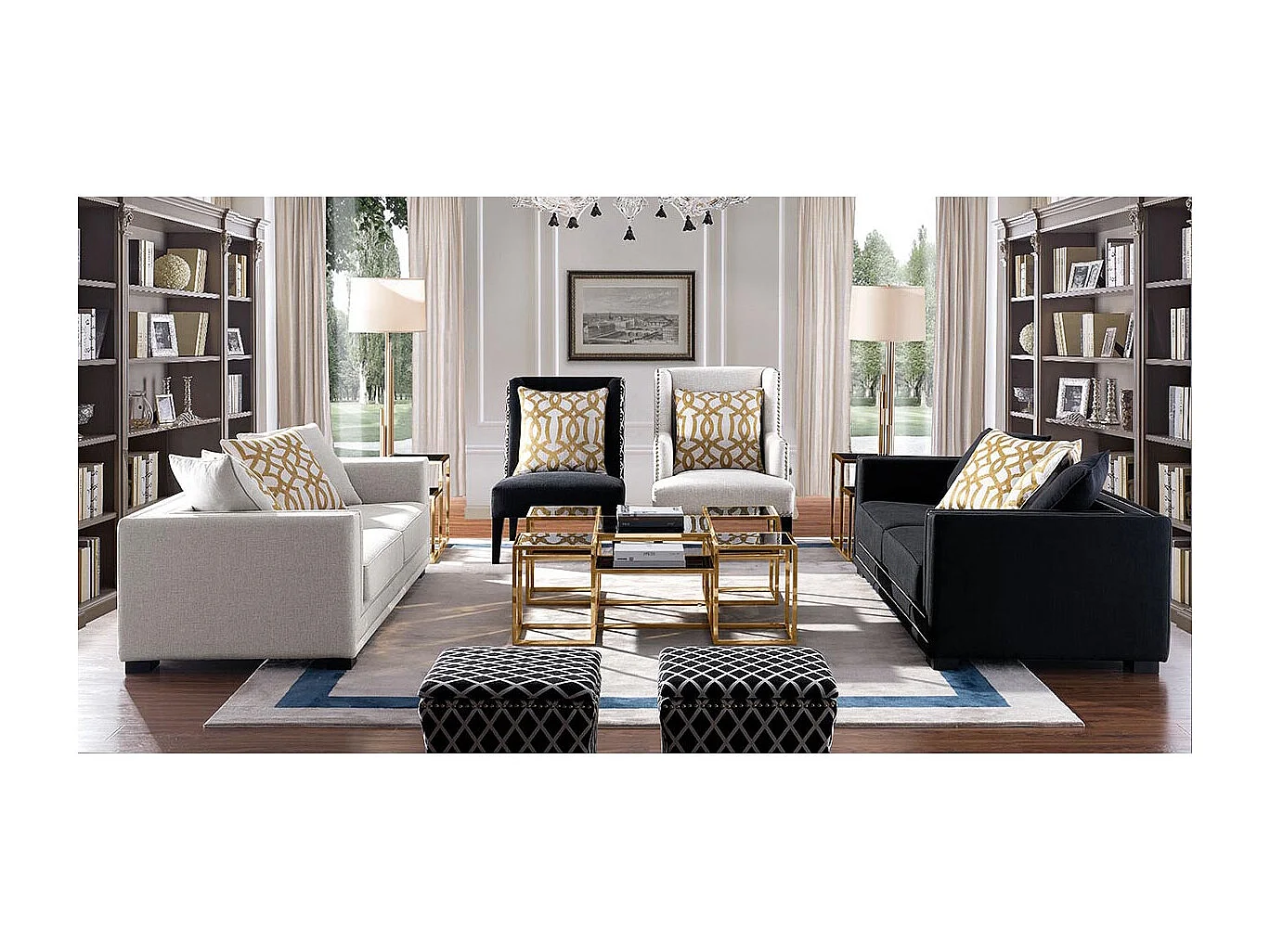 Fauteuil en tissu BARCO - Noir