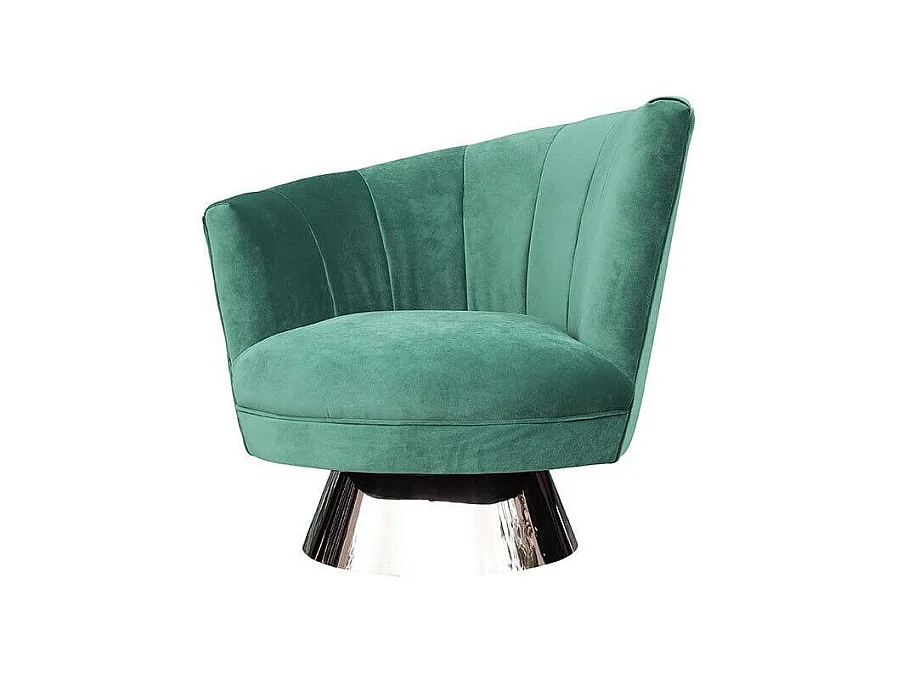 Fauteuil pivotant en velours côté gauche MIRO - Vert