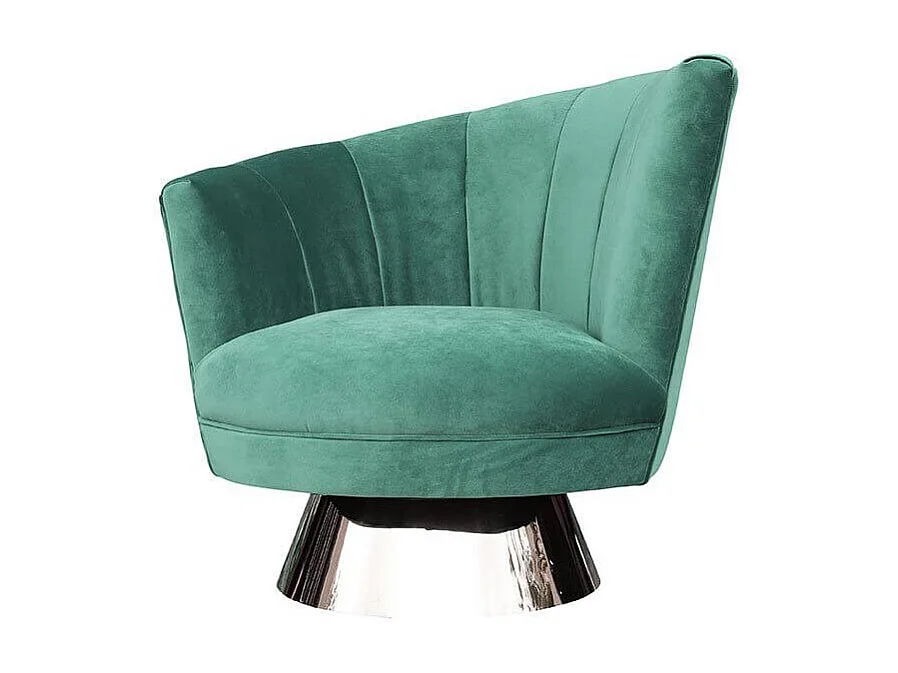 Fauteuil pivotant en velours côté gauche MIRO - Vert Velours vert