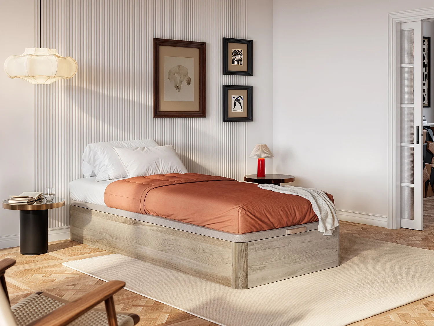 Sommier coffre 90 x 200 cm - Naturel clair - HESTIA de YSMÉE