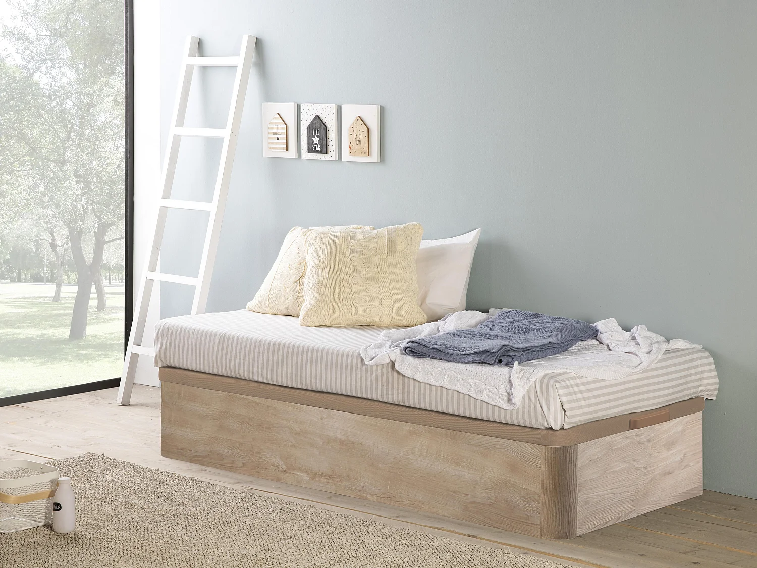Sommier coffre 90 x 200 cm - Naturel clair - HESTIA de YSMÉE