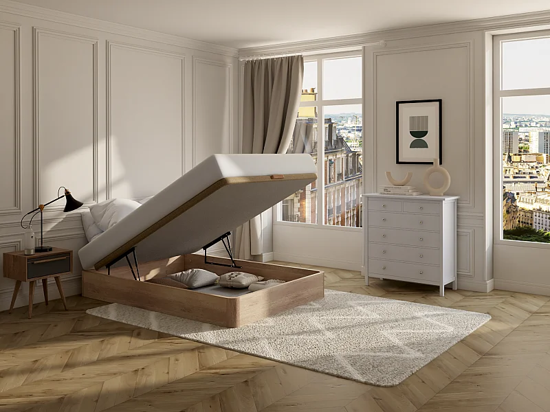 Sommier coffre 140 x 200 cm - Naturel clair - HESTIA de YSMÉE