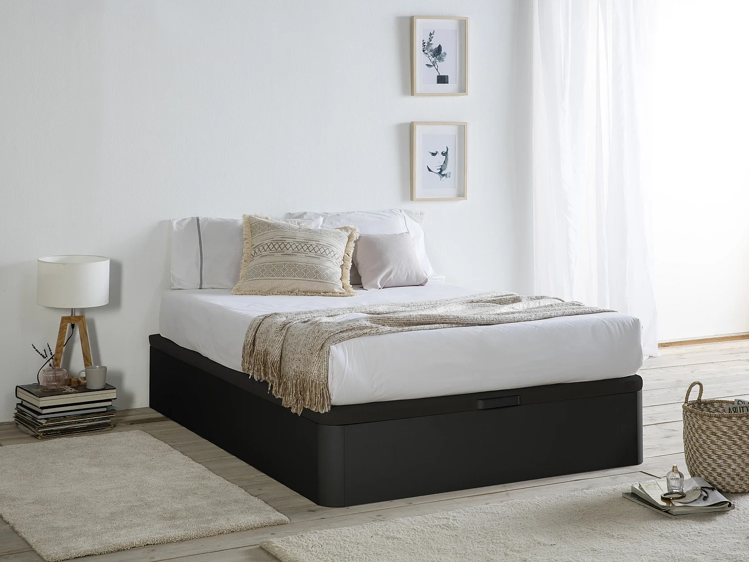 Bedbodem met opbergruimte 120 x 200 cm - Mat zwart - HESTIA van YSMÉE