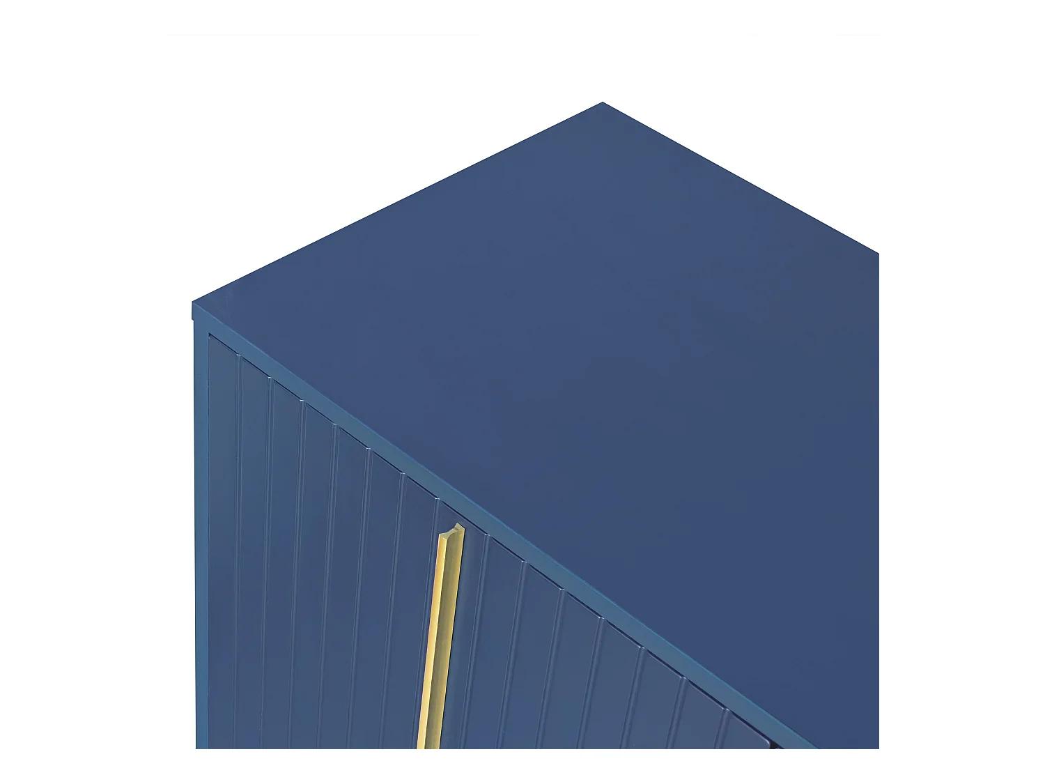 Aparador moderno con estantes regulables - 3 puertas en forma de U - tiradores y base de metal - Azul