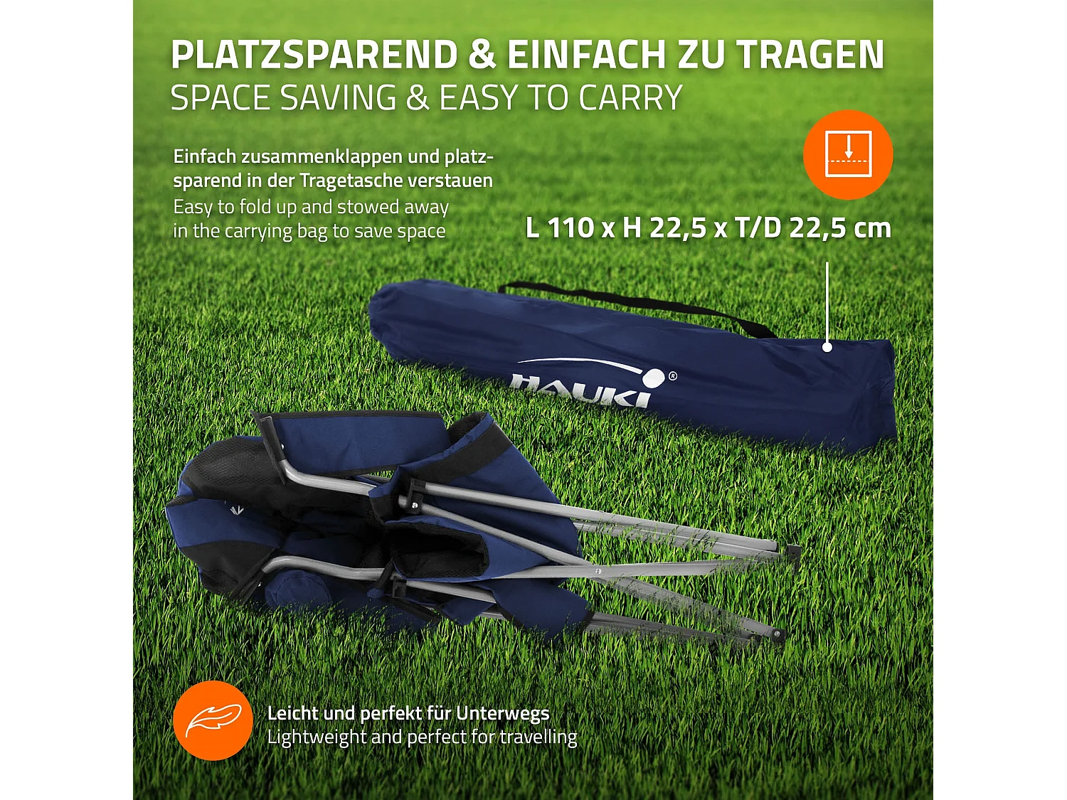 Set 2x sedia da campeggio blu pieghevole con borsa portabicchieri sedie 150 kg