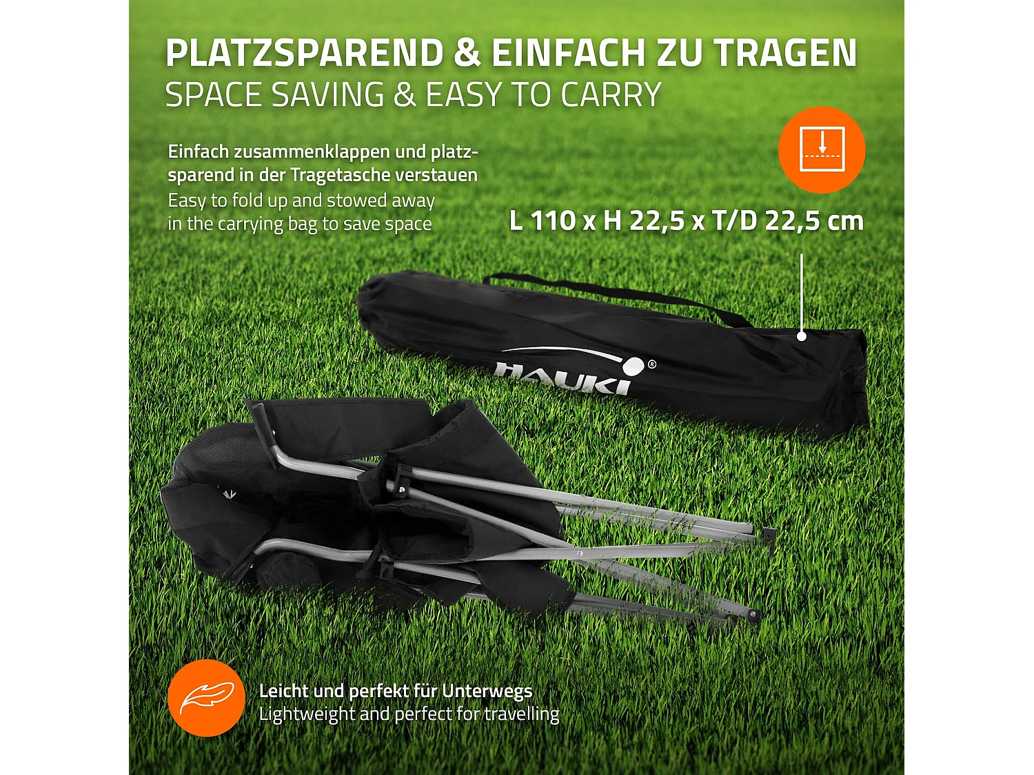 Set 2x sedia da campeggio nero pieghevole con borsa portabicchieri sedie 150 kg