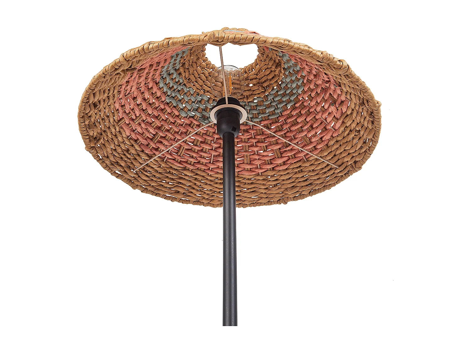 Stehlampe Papierschnur schwarz / beige 150 cm Boho Stil Kyoga