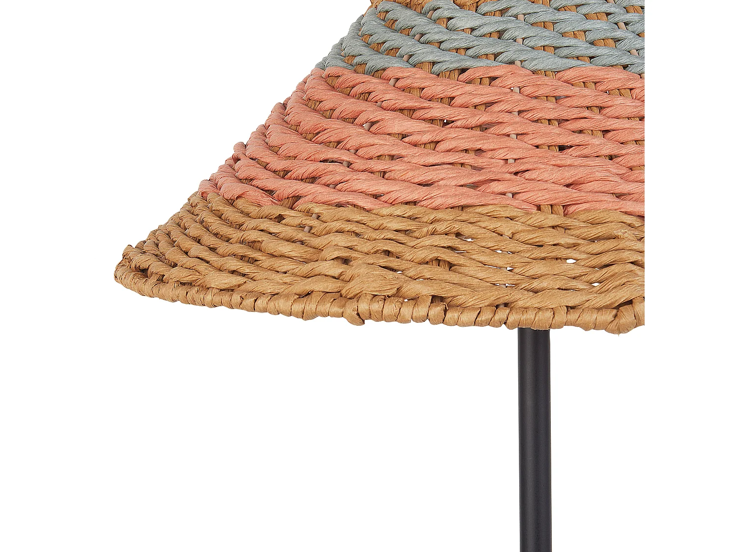 Stehlampe Papierschnur schwarz / beige 150 cm Boho Stil Kyoga