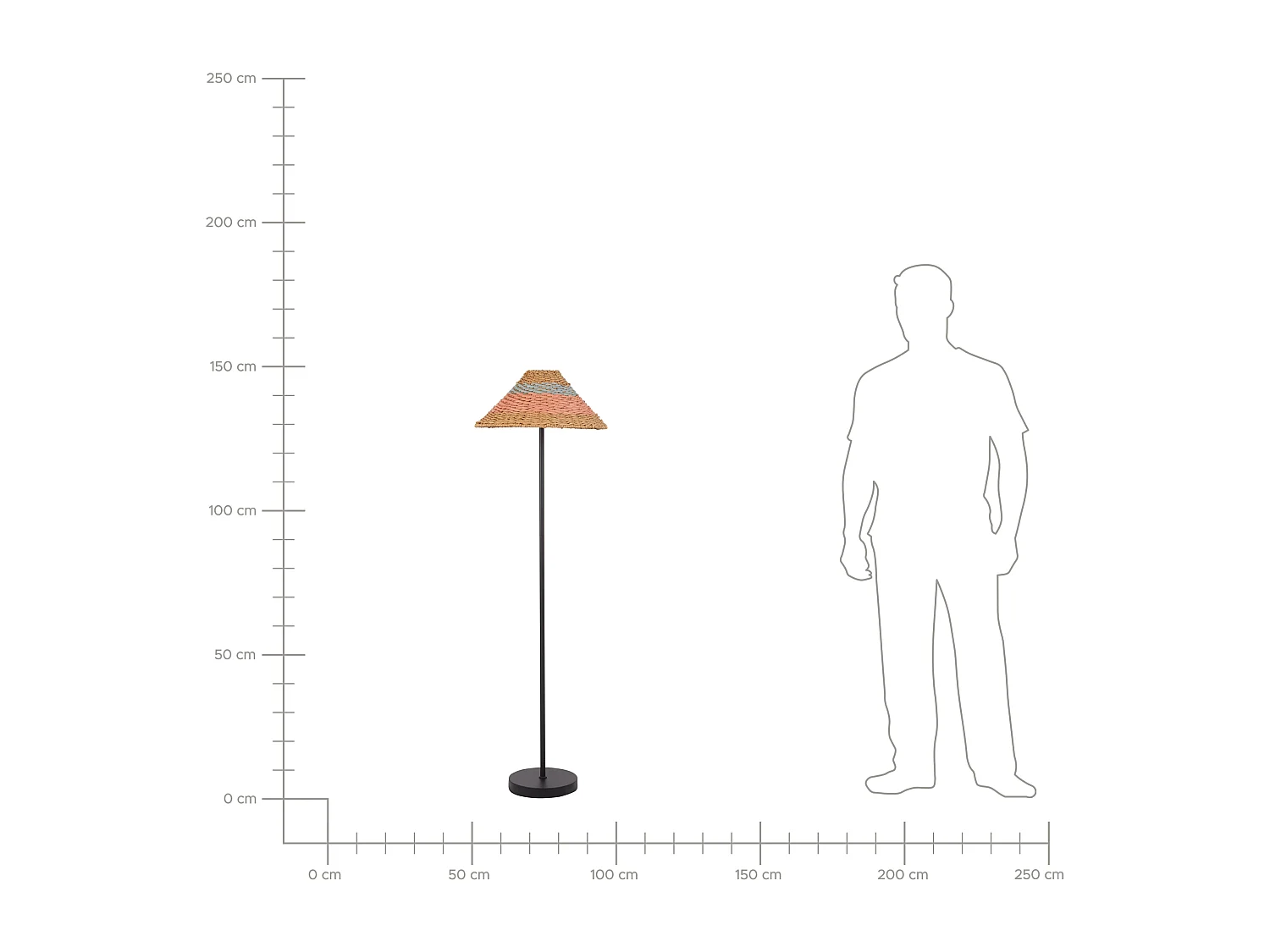 Lampadaire KYOGA Corde en papier Beige