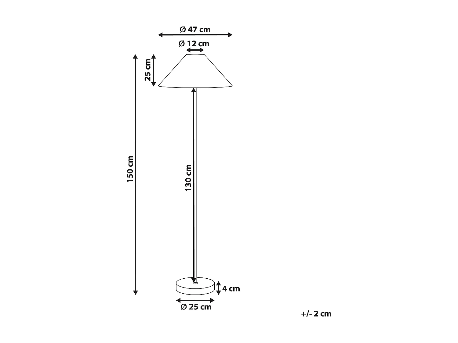 Stehlampe Papierschnur schwarz / beige 150 cm Boho Stil Kyoga