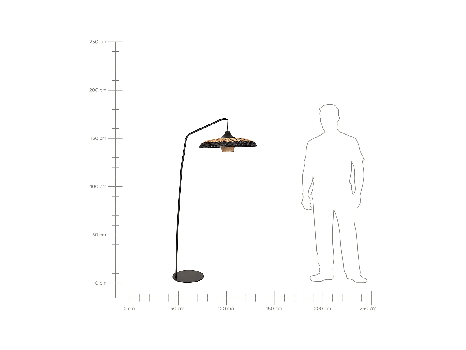 Staande lamp KALOMO Papier touw Zwart