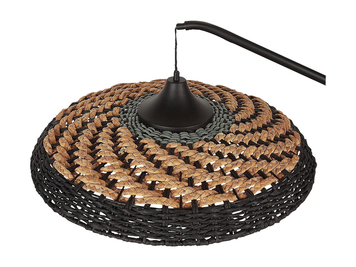 Stehlampe Papierschnur schwarz / beige 170 cm Boho Stil Kalomo