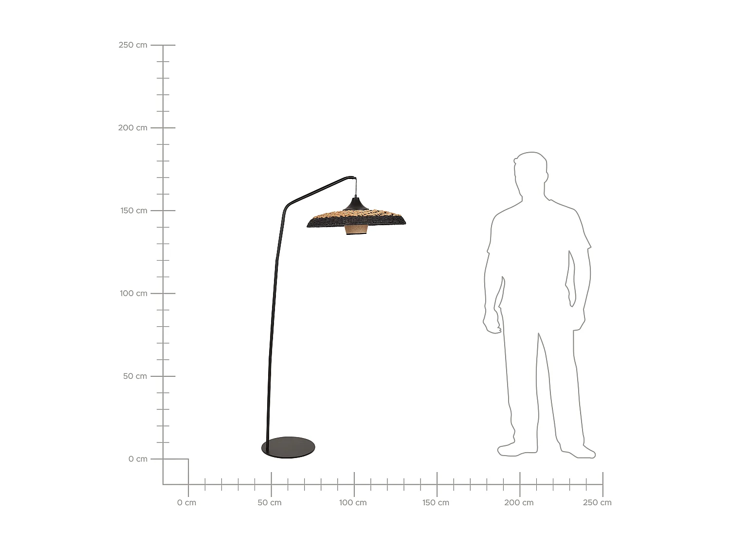 Staande lamp KALOMO Papier touw Zwart